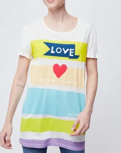 Femme John Galliano T-Shirts^T-Shirt Long imprimé blanc cassé/multicolore