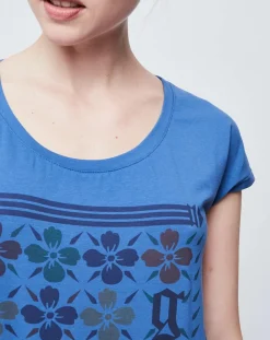 Femme John Galliano T-Shirts^T-Shirt Long imprimé bleu