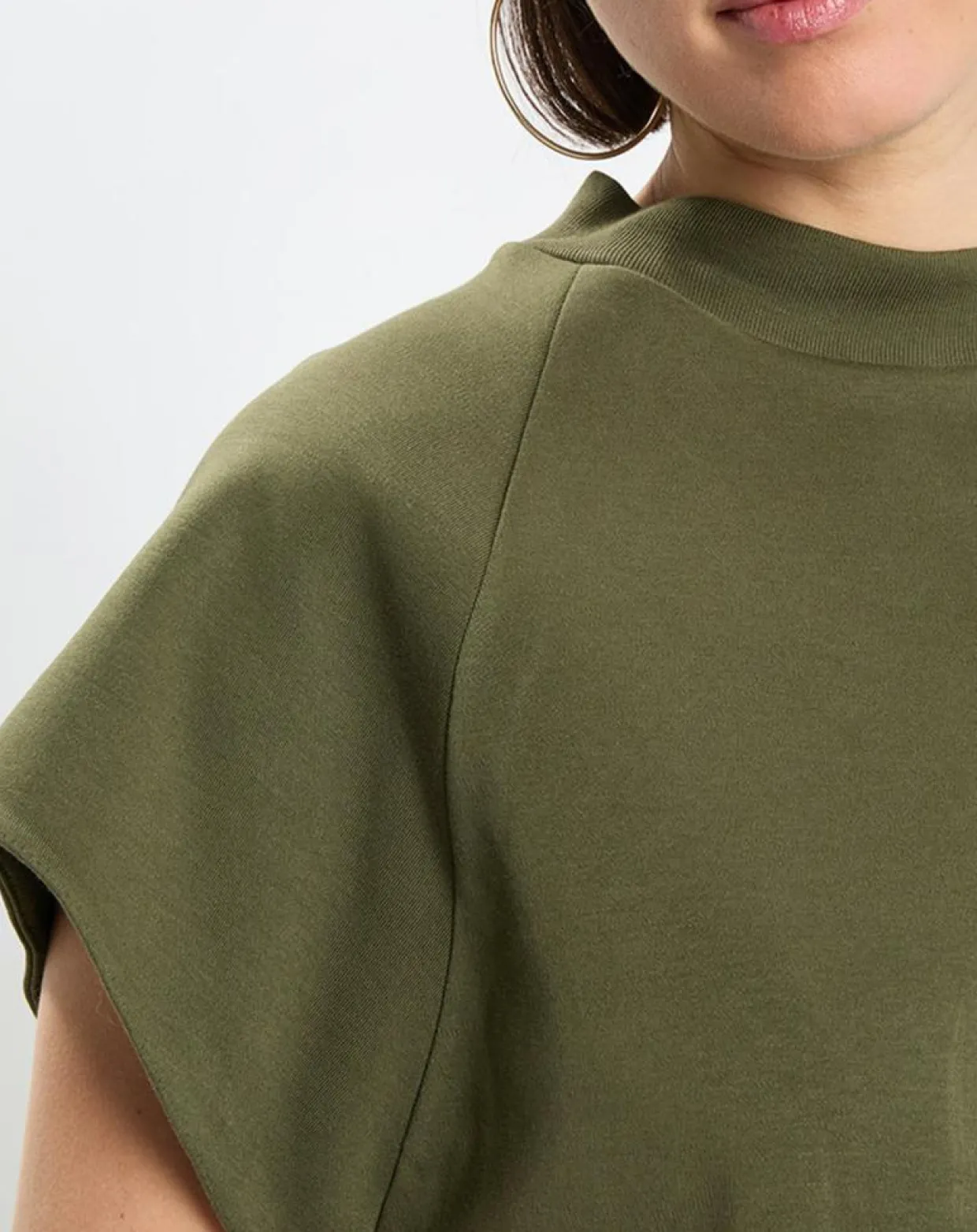Femme Marc O'Polo T-Shirts^T-Shirt loose Crop kaki