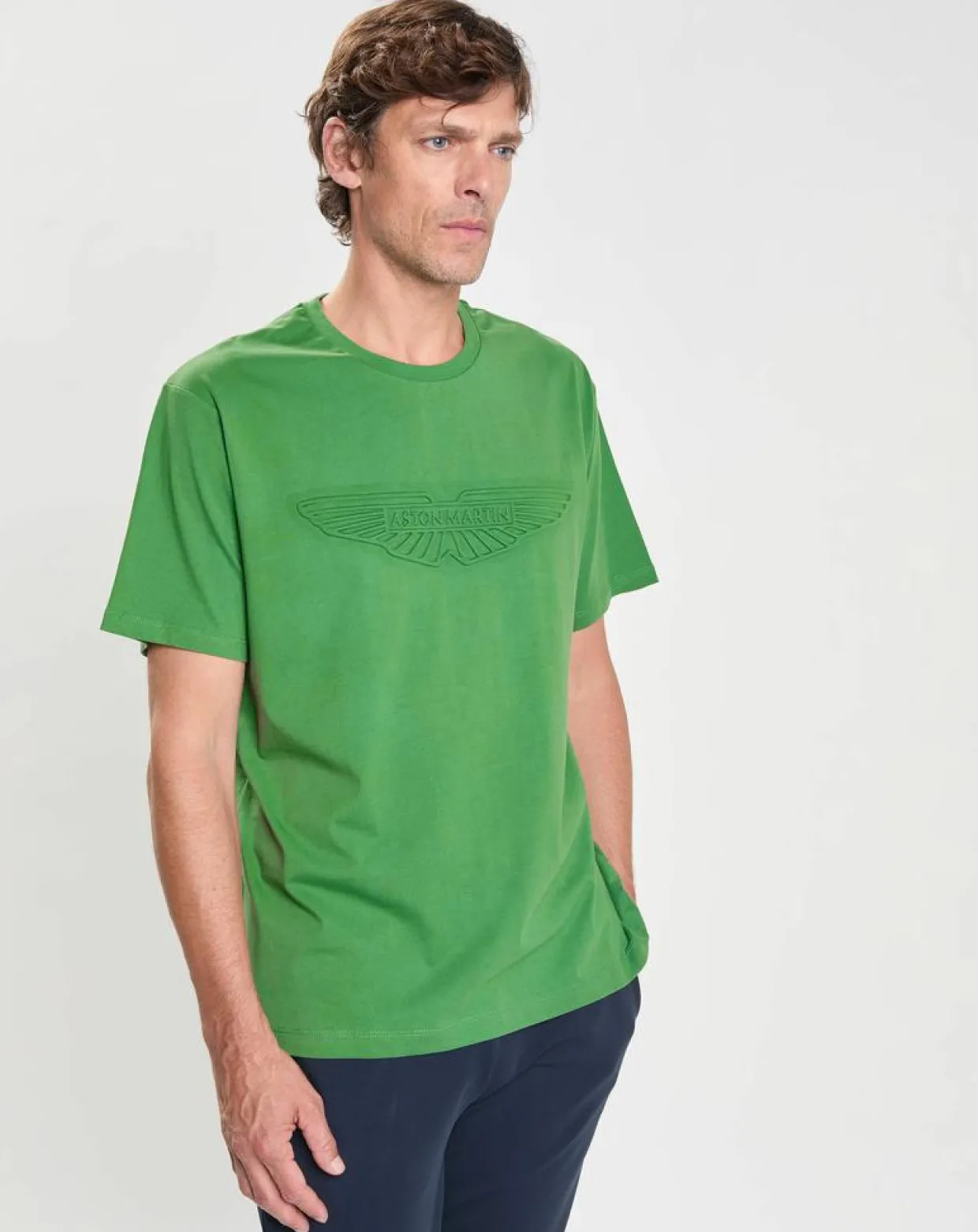 Homme Hackett London T-Shirts^T-Shirt manches courtes Aston Martin Racing Embossé vert clair