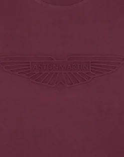 Homme Hackett London T-Shirts^T-Shirt manches courtes Aston Martin Racing Embossé bordeaux