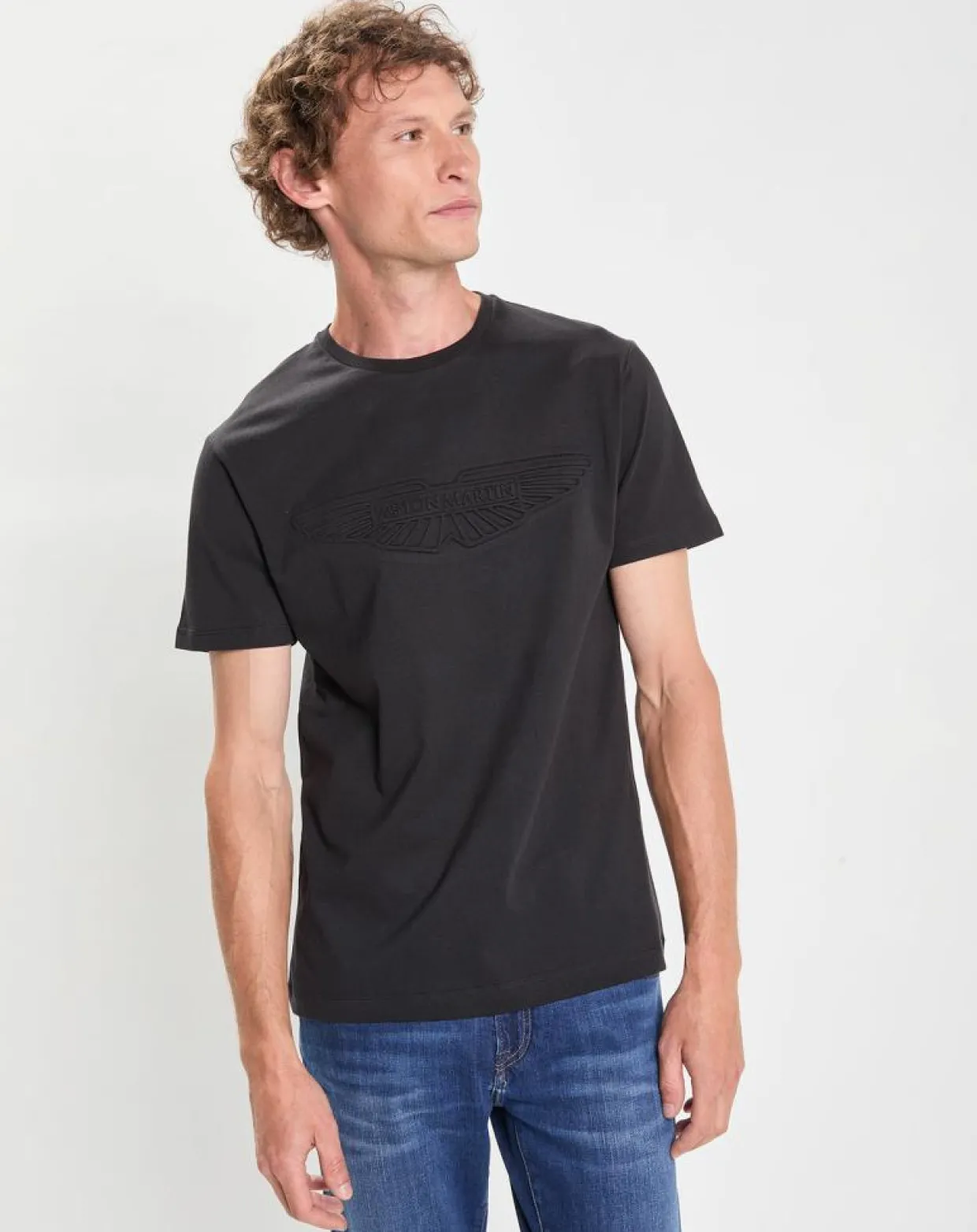 Homme Hackett London T-Shirts^T-Shirt manches courtes Aston Martin Racing Embossé noir