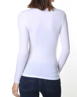 T-Shirt manches longues Micromodal blanc-Mare Clearance