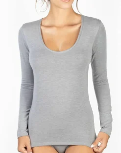 T-Shirt Marion en Micromodal gris clair-Mare Discount