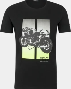 Homme Replay T-Shirts^T-Shirt Moto Bike noir