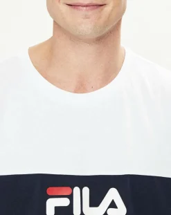 Homme Fila T-Shirts^T-Shirt Nolan blanc/marine