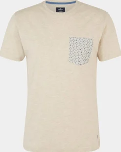 T-Shirt poche fantaisie beige chiné-Hackett London Best