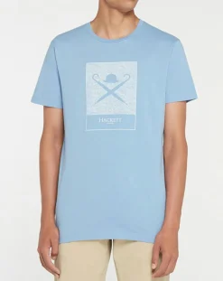 Homme Hackett London T-Shirts^T-Shirt Print Body bleu ciel