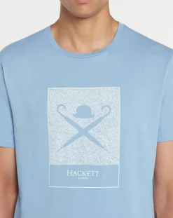 Homme Hackett London T-Shirts^T-Shirt Print Body bleu ciel