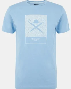 Homme Hackett London T-Shirts^T-Shirt Print Body bleu ciel