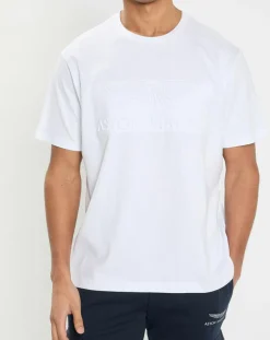 T-Shirt Regular Fit Aston Martin Racing embossé blanc-Hackett London