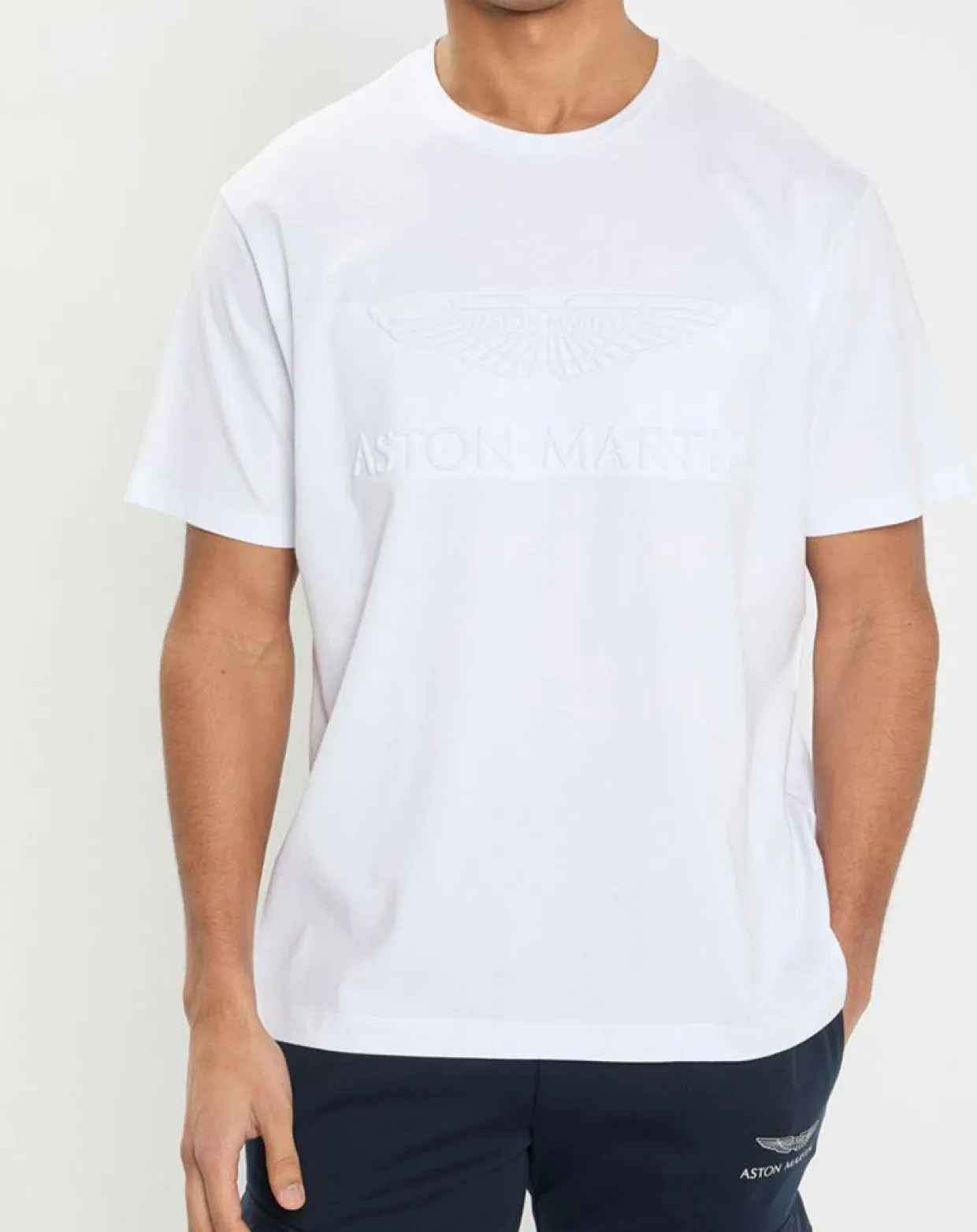 T-Shirt Regular Fit Aston Martin Racing embossé blanc-Hackett London