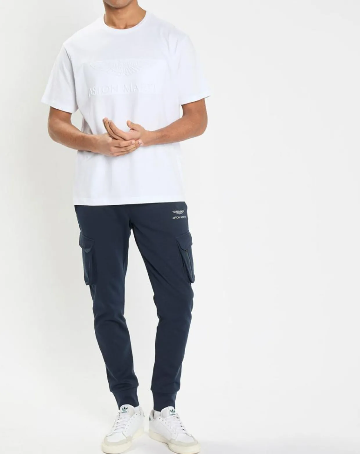 T-Shirt Regular Fit Aston Martin Racing embossé blanc-Hackett London