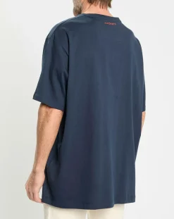 T-Shirt Regular Fit Aston Martin Racing embossé bleu marine-Hackett London Hot