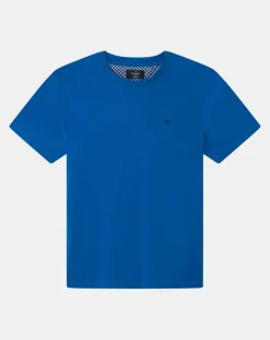 Homme Hackett London T-Shirts^T-Shirt Regular Fit uni Yok bleu moyen