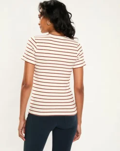 Femme Esprit T-Shirts^T-Shirt Rib écru/marron