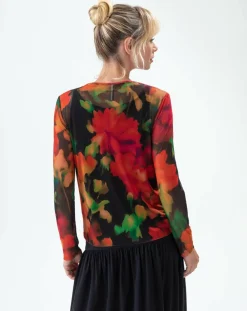 Femme Indies T-Shirts^T-Shirt Sandra black flowers