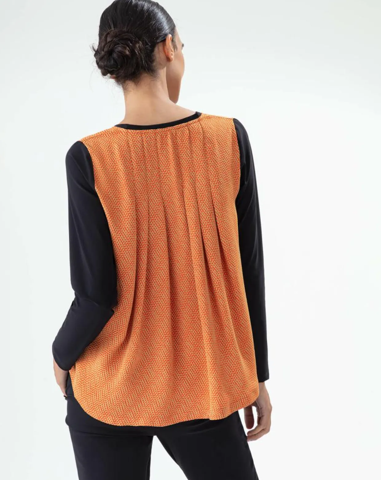 Femme Bleu Blanc Rouge T-Shirts^T-Shirt Signe noir/orange perlee
