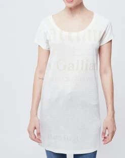 Femme John Galliano T-Shirts^T-Shirt/Tunique à motifs blanc cassé