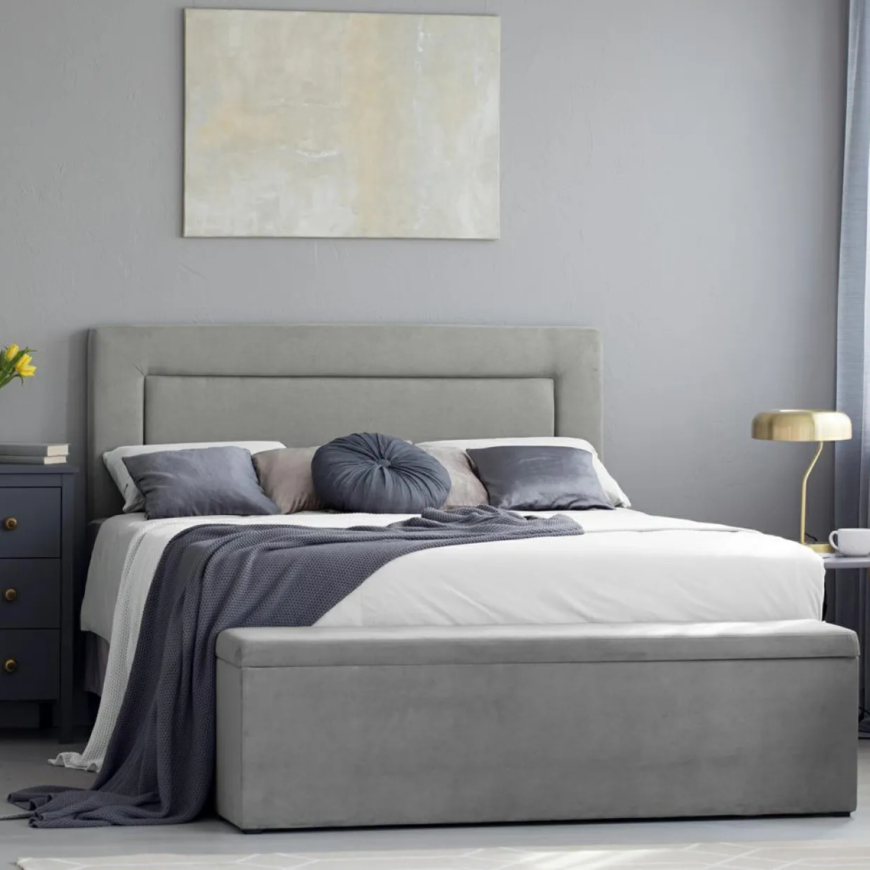 Tête de lit Ancona gris clair - 200x120 cm-Mazzini Sofas Outlet