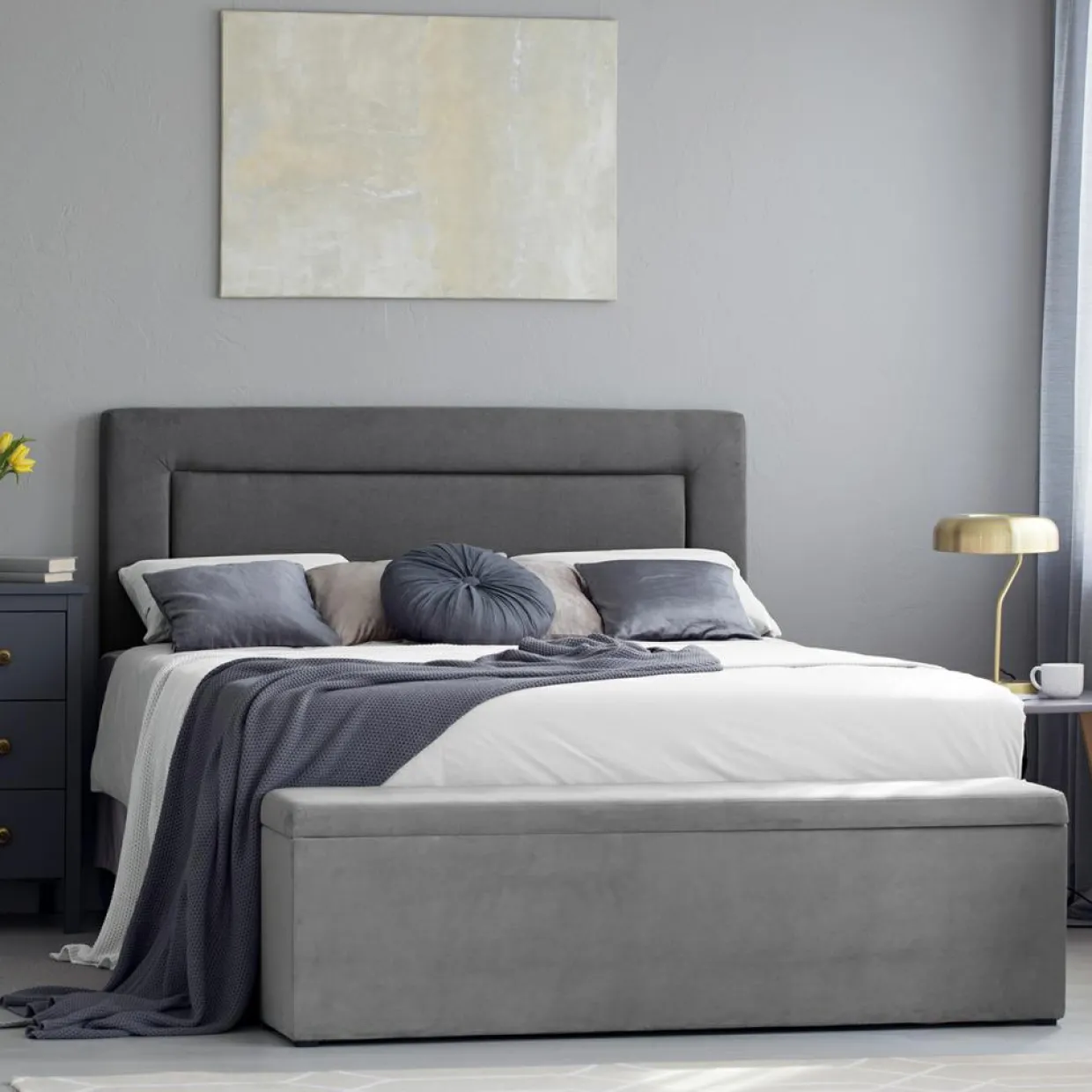 Tête de lit Ancona gris foncé - 160x120 cm-Mazzini Sofas Clearance