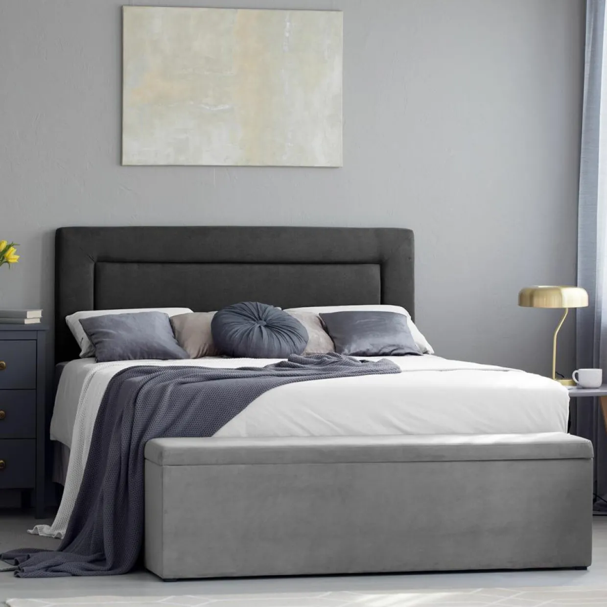 Mazzini Sofas Têtes De Lit^Tête de lit Ancona noire - 180x120 cm