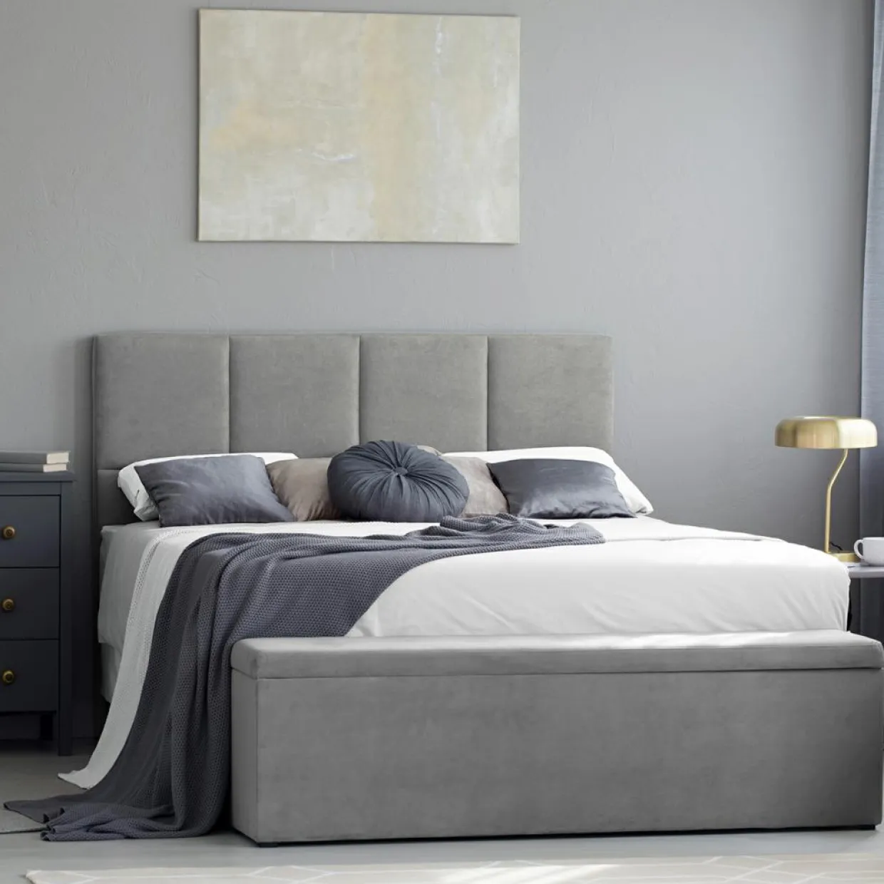 Tête de lit Barletta gris clair - 160x120 cm-Mazzini Sofas Sale