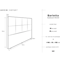Mazzini Sofas Têtes De Lit^Tête de lit Barletta gris clair - 180x120 cm