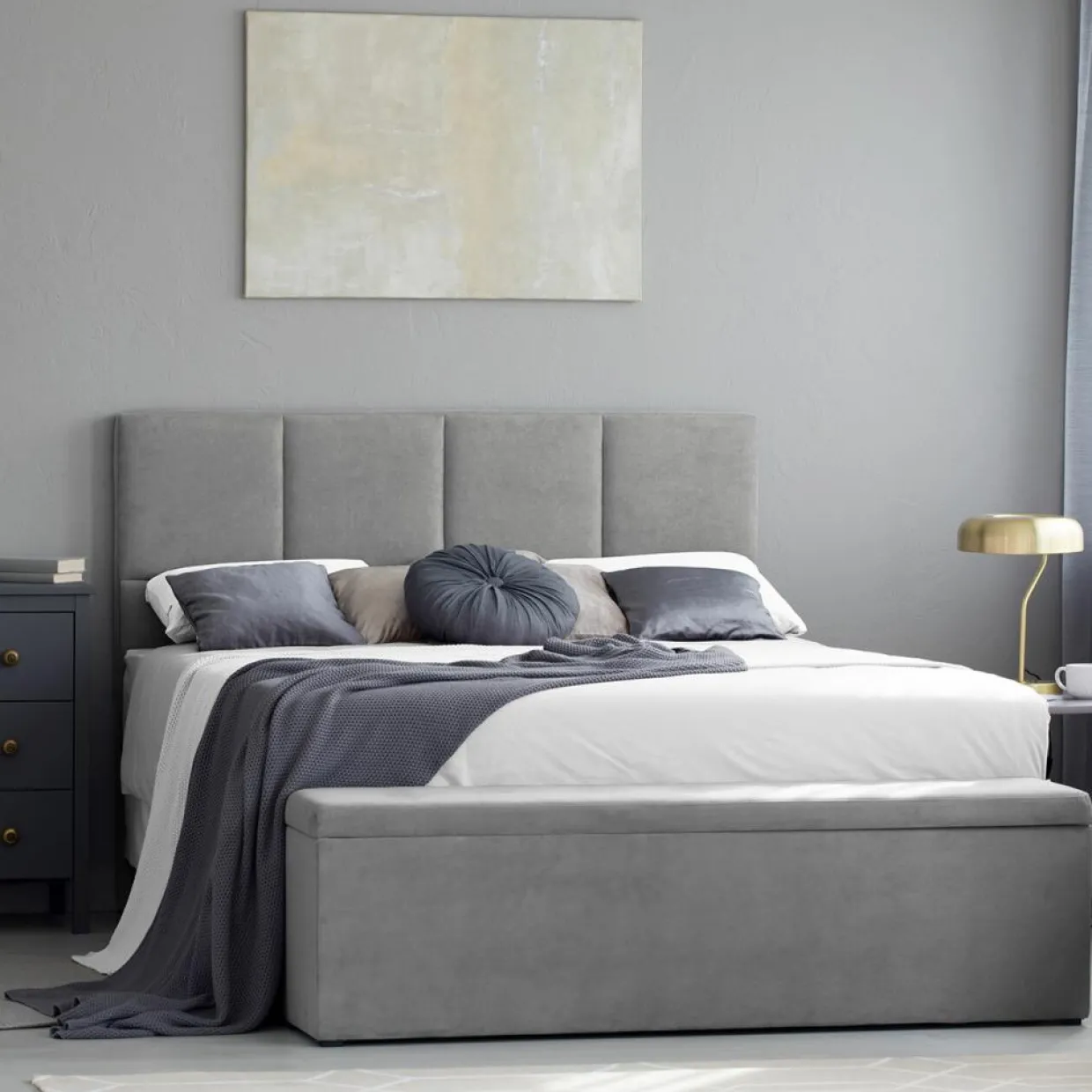 Tête de lit Barletta gris clair - 200x120 cm-Mazzini Sofas