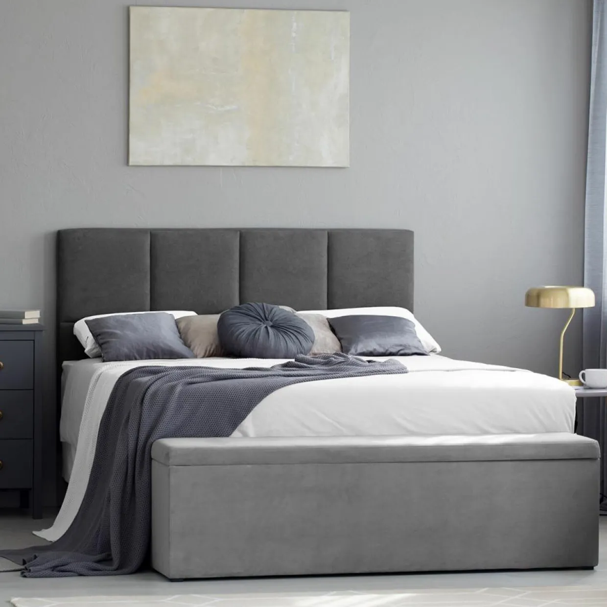 Tête de lit Barletta gris foncé - 180x120 cm-Mazzini Sofas Clearance