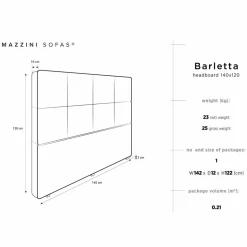 Mazzini Sofas Têtes De Lit^Tête de lit Barletta noire - 140x120 cm