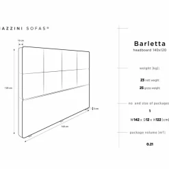 Mazzini Sofas Têtes De Lit^Tête de lit Barletta rose clair - 140x120 cm