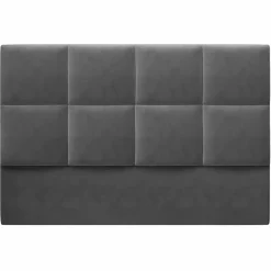 Mazzini Sofas Têtes De Lit^Tête de Lit en Velours Begonia gris foncé - 140x120 cm