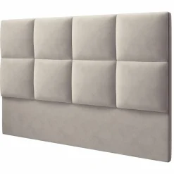 Tête de Lit en Velours Begonia beige clair - 140x120 cm-Mazzini Sofas
