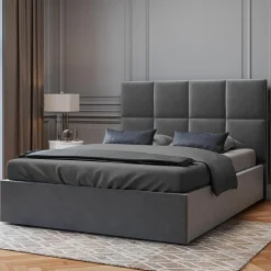 Mazzini Sofas Têtes De Lit^Tête de lit en Velours Begonia gris foncé - 180 cm