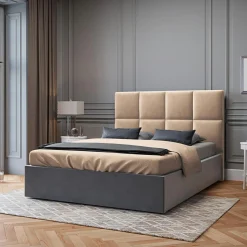 Tête de lit en Velours Begonia beige - 180 cm-Mazzini Sofas