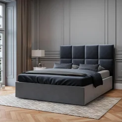 Mazzini Sofas Têtes De Lit^Tête de Lit en Velours Begonia bleu foncé - 140x120 cm