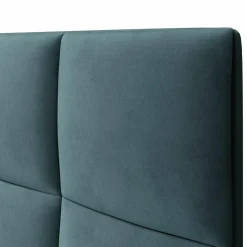Tête de lit en Velours Begonia pétrole - 160x120 cm-Mazzini Sofas Best
