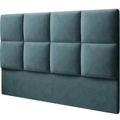 Tête de lit en Velours Begonia pétrole - 180x120 cm-Mazzini Sofas Online