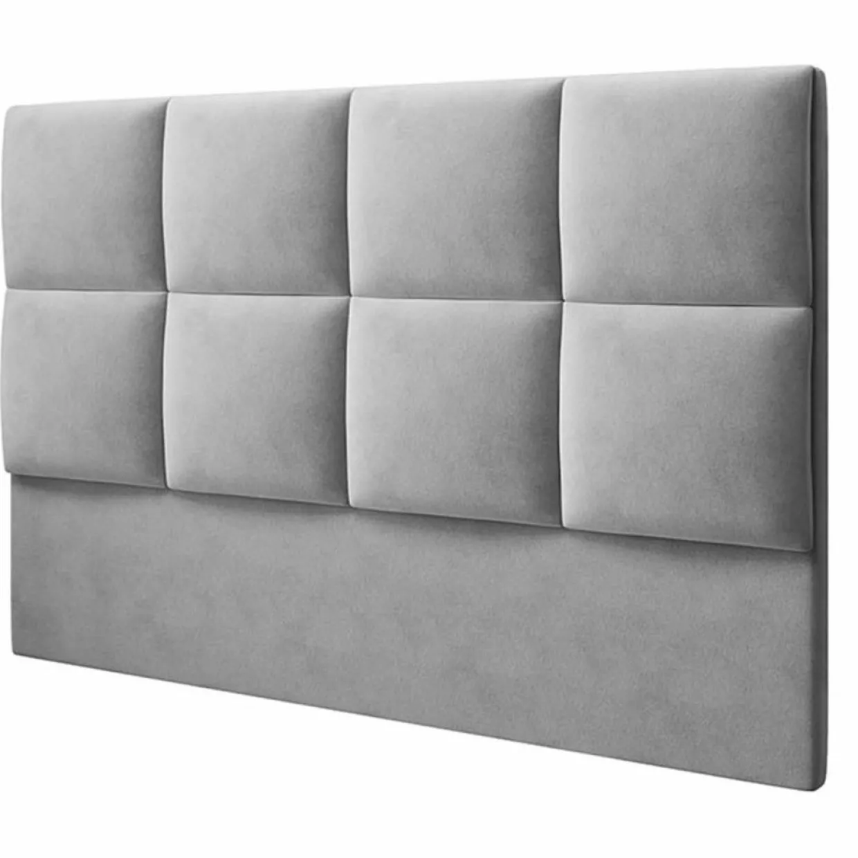 Mazzini Sofas Têtes De Lit^Tête de Lit en Velours Begonia gris clair - 140x120 cm