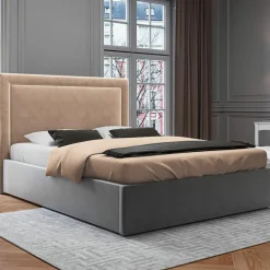 Tête De Lit En Velours Primevere beige - 160x120 cm-Mazzini Sofas Discount