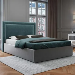 Tête de Lit en Velours Primevere pétrole - 160x120 cm-Mazzini Sofas Outlet