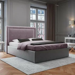 Tête de lit en velours Primevère lavande - 200x120 cm-Mazzini Sofas New