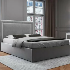Tête de lit en Velours Primevere gris clair - 160x120 cm-Mazzini Sofas Hot