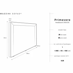 Tête de Lit en Velours Primevère pétrole - 200x120 cm-Mazzini Sofas Clearance