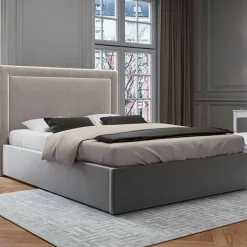 Tête de lit en Velours Primevere beige clair - 180x120 cm-Mazzini Sofas Clearance