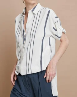 Femme Mare di Latte Tops Et Blouses^Tunique Aurélia à rayures blanc/noir