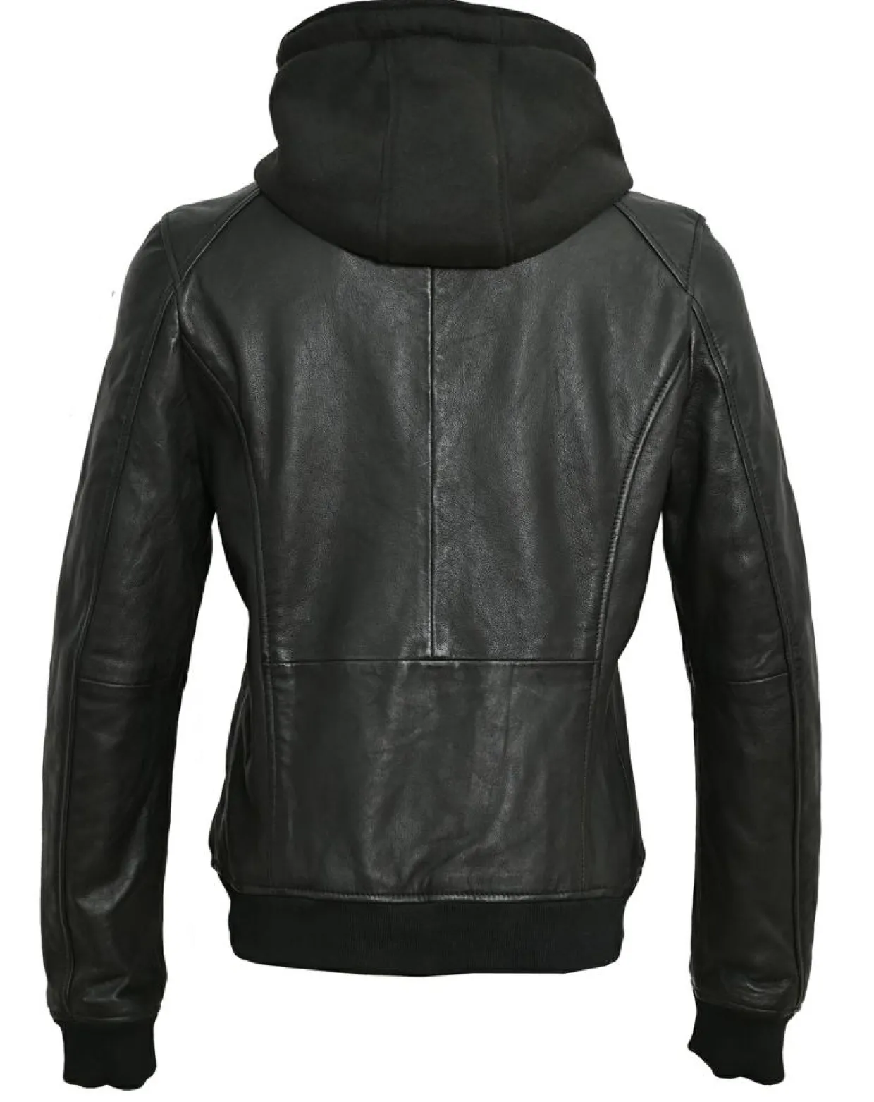 Veste à capuche en Cuir Noa noire-Blue Wellford Outlet