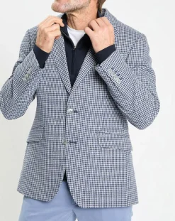 Veste à imprimé pied-de-poule bleue-Hackett London Clearance