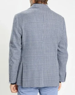 Veste à imprimé pied-de-poule bleue-Hackett London Clearance